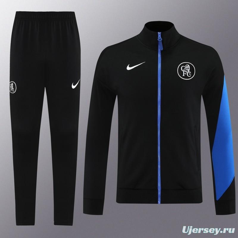 25/26 Chelsea Black/Blue Full Zipper Jacket +Long Pants