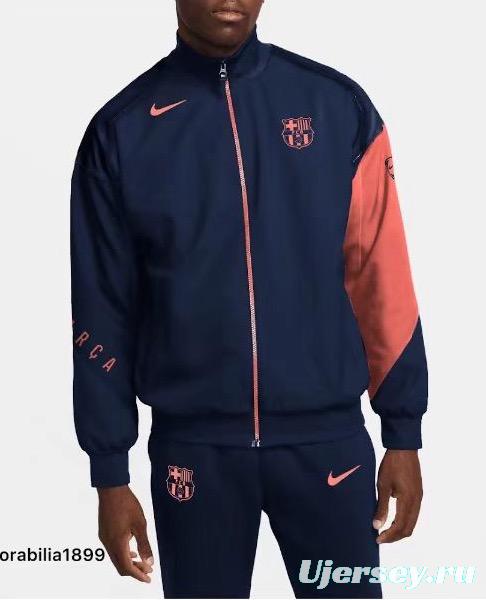 25/26 Barcelona Navy/Orange Full Zipper Jacket +Long Pants