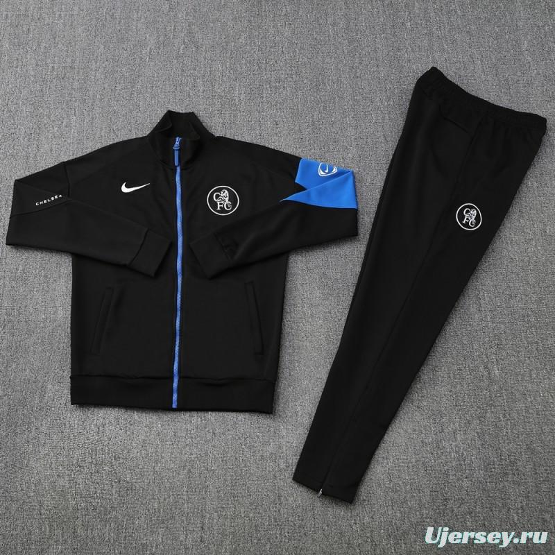 25/26 Chelsea Black/Blue Full Zipper Jacket +Long Pants