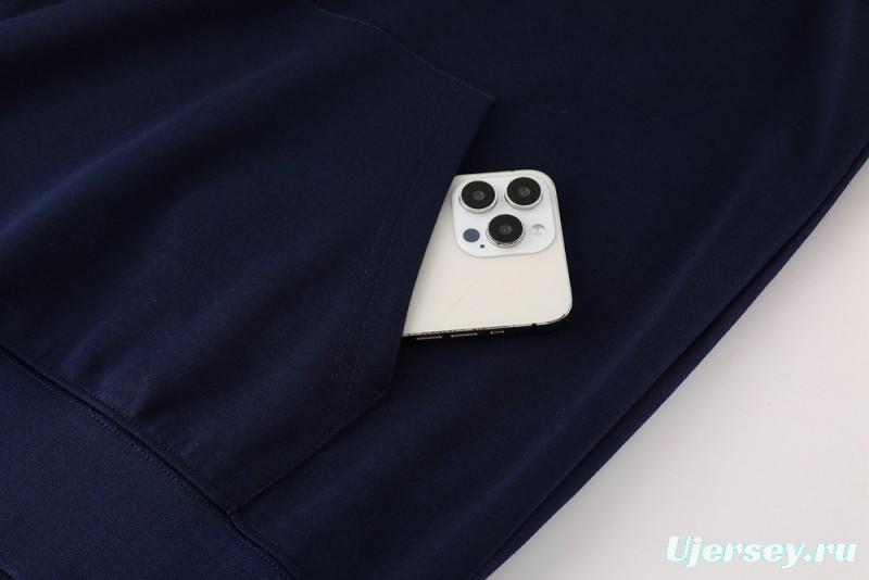 25/26 Real Madrid Navy Hoodie Full Zipper Jacket + Long Pants