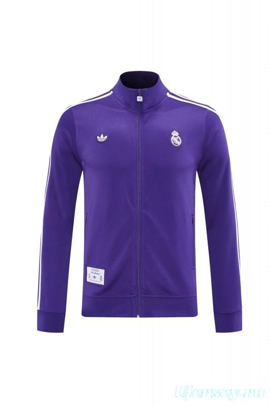 25/26 Real Madrid Purple Full Zipper Jacket +Long Pants