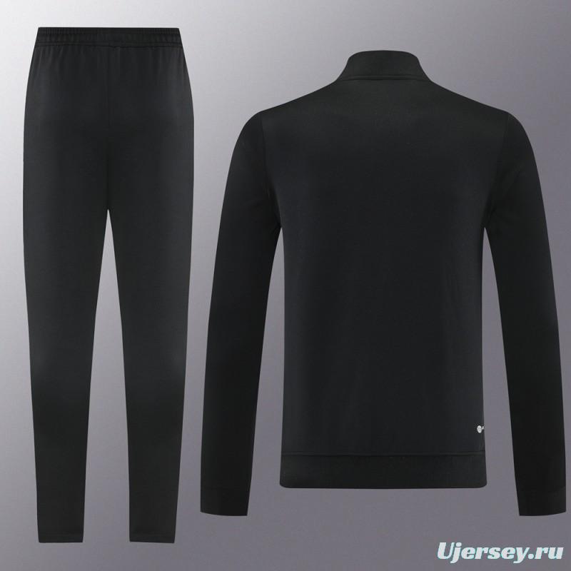 2025 Adidas Black/Grey Full Zipper Jacket +Long Pants