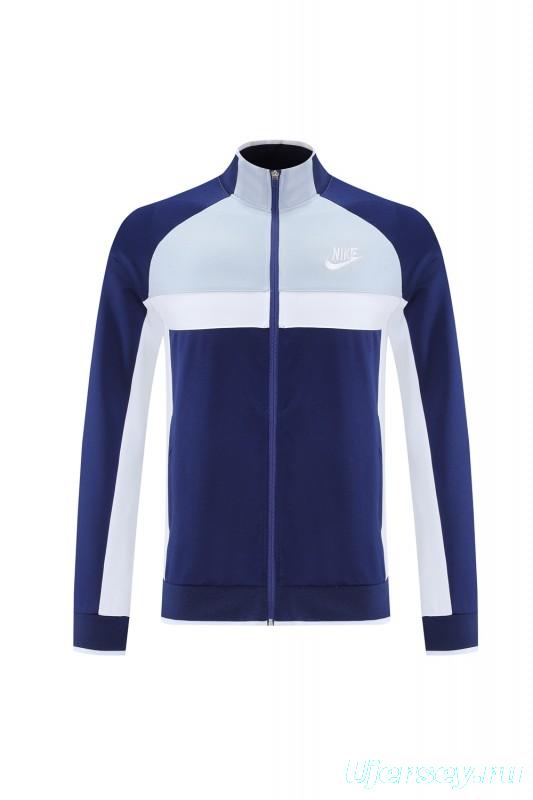 2025 Nike Grey/Navy Full Hoodie Zipper Jacket +Long Pants