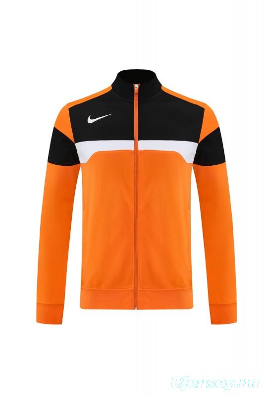 2025 Nike Orange/Black Full Hoodie Zipper Jacket +Long Pants