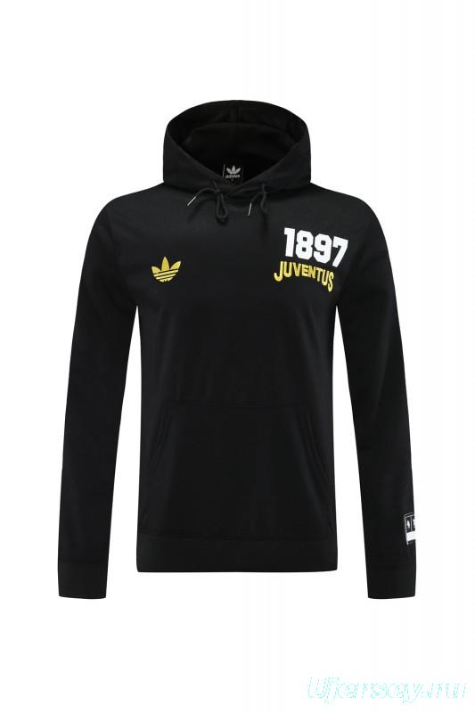 25/26 Juventus Black Hoodie Full Zipper Jacket + Long Pants