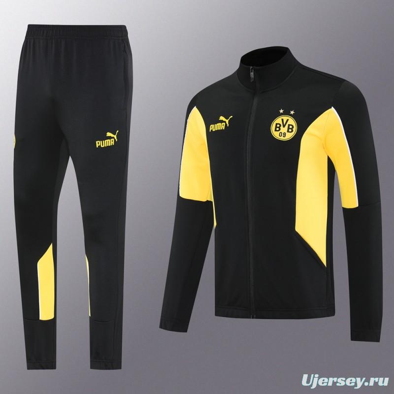 25/26 Borussia Dortmund Black/Yellow Full Zipper Jacket +Long Pants