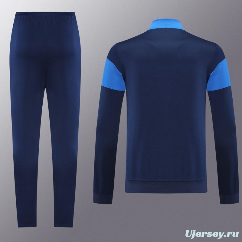 2025 Nike Blue/Navy Full Hoodie Zipper Jacket +Long Pants