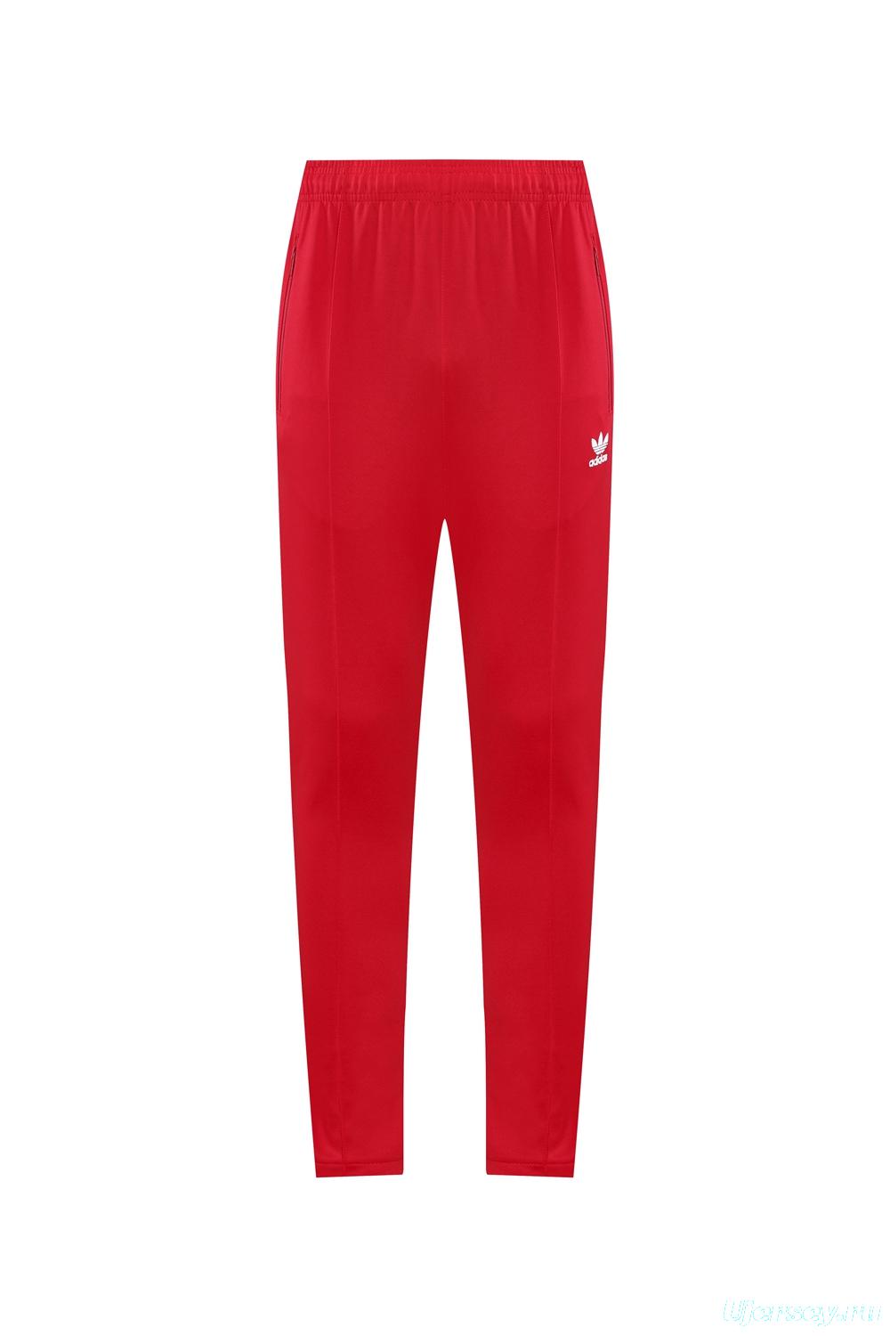 2025 Adidas Original Red Full Hoodie Zipper Jacket +Long Pants