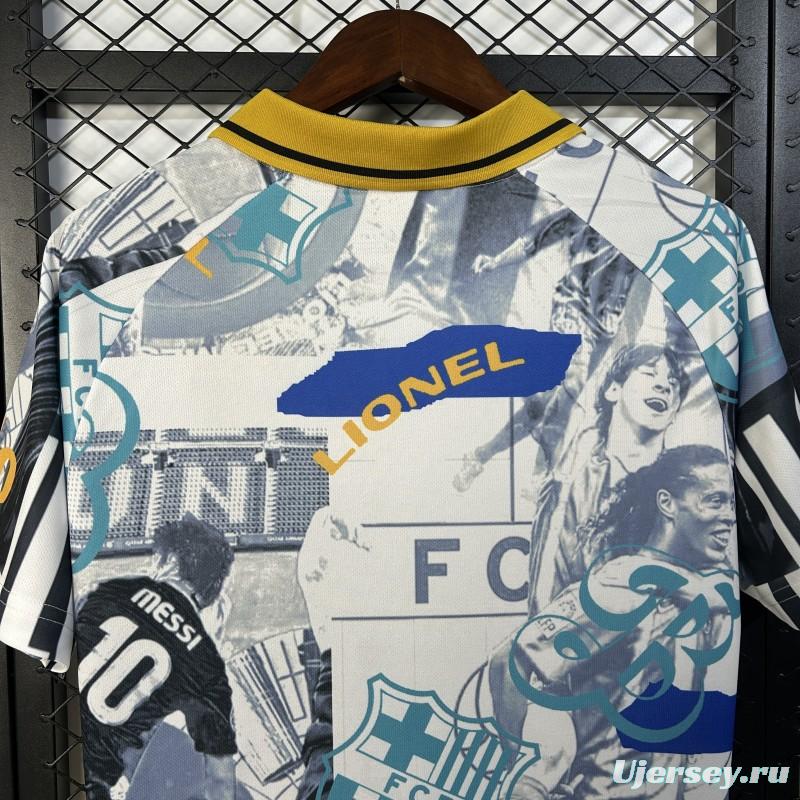 25/26 FC Barcelona White with Collage Art Jersey