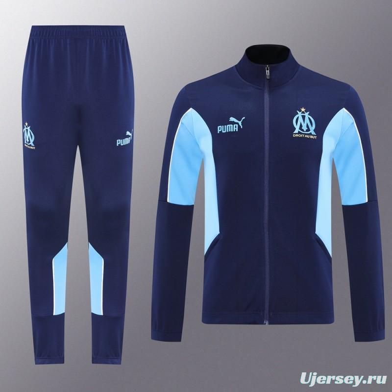 25/26 Olympique Marseille Blue/Navy Full Zipper Jacket +Long Pants