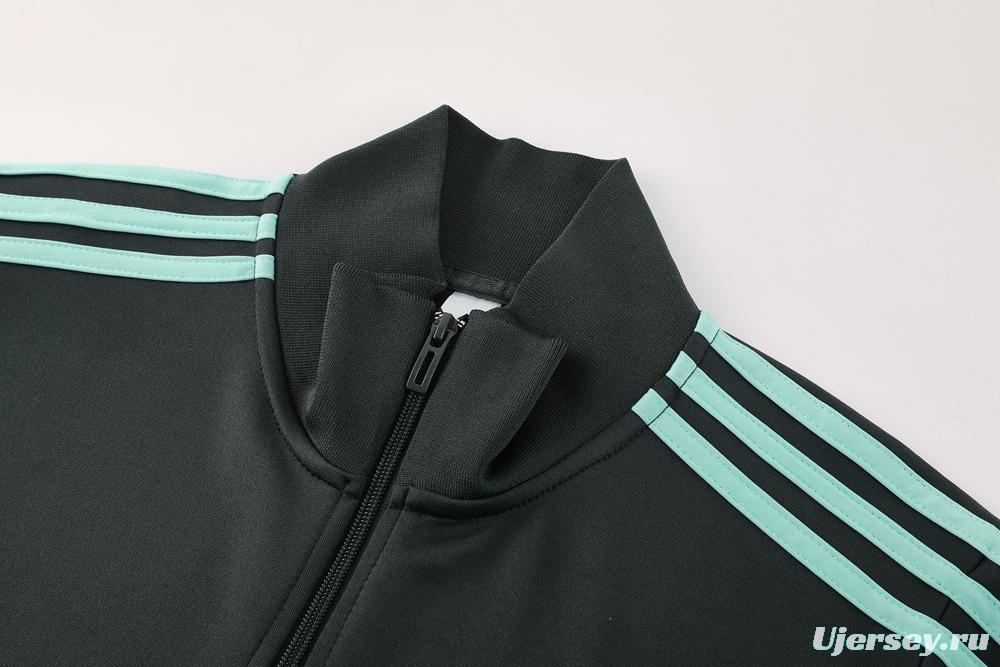 2025 Adidas Dark Grey Full Zipper Jacket +Long Pants