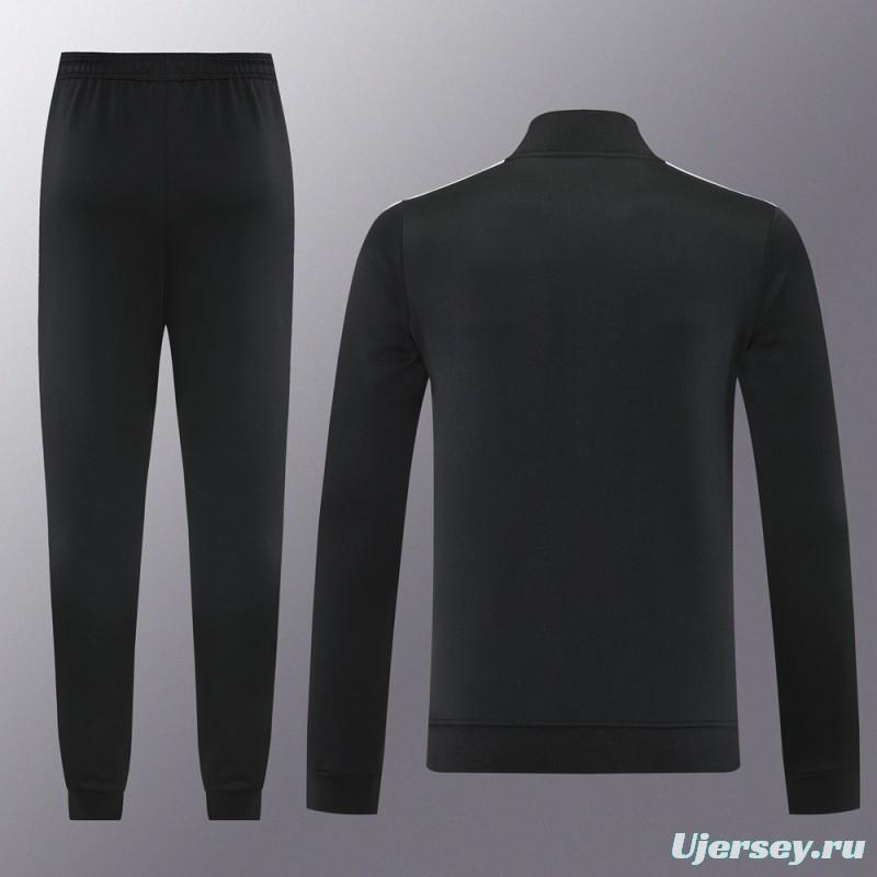 25/26 Manchester United Black Full Hoodie Zipper Jacket +Long Pants