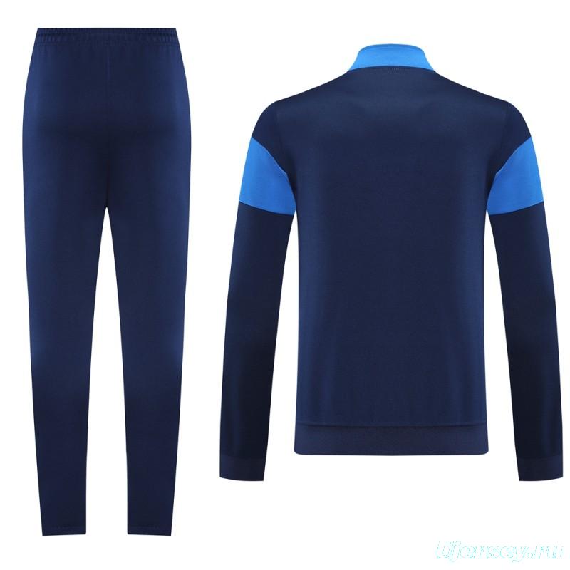 2025 Nike Blue/Navy Full Hoodie Zipper Jacket +Long Pants