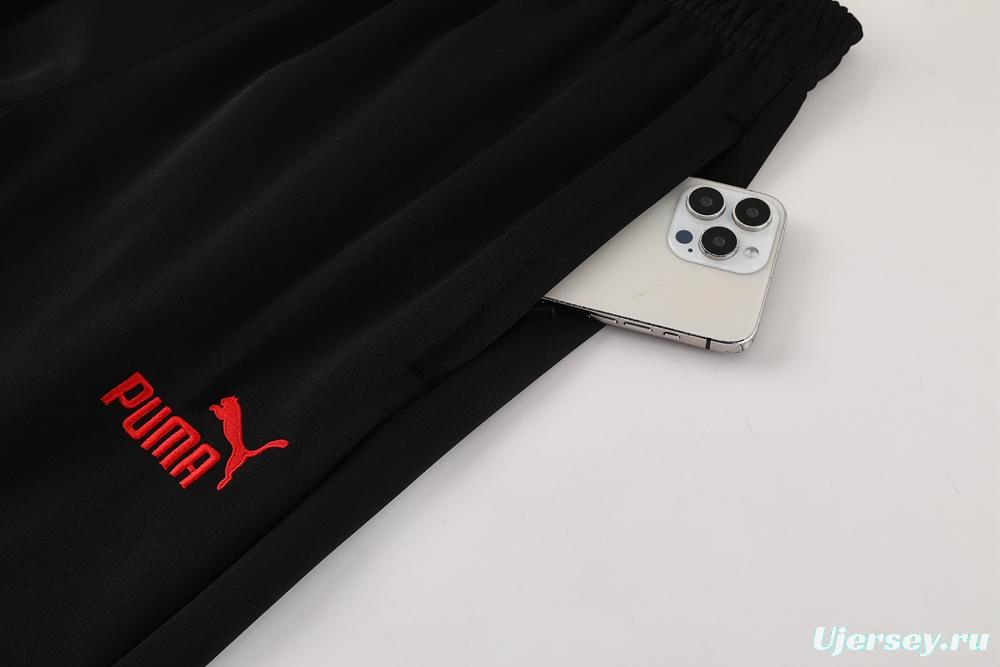 25/26 AC Milan Black/Red Full Zipper Jacket +Long Pants