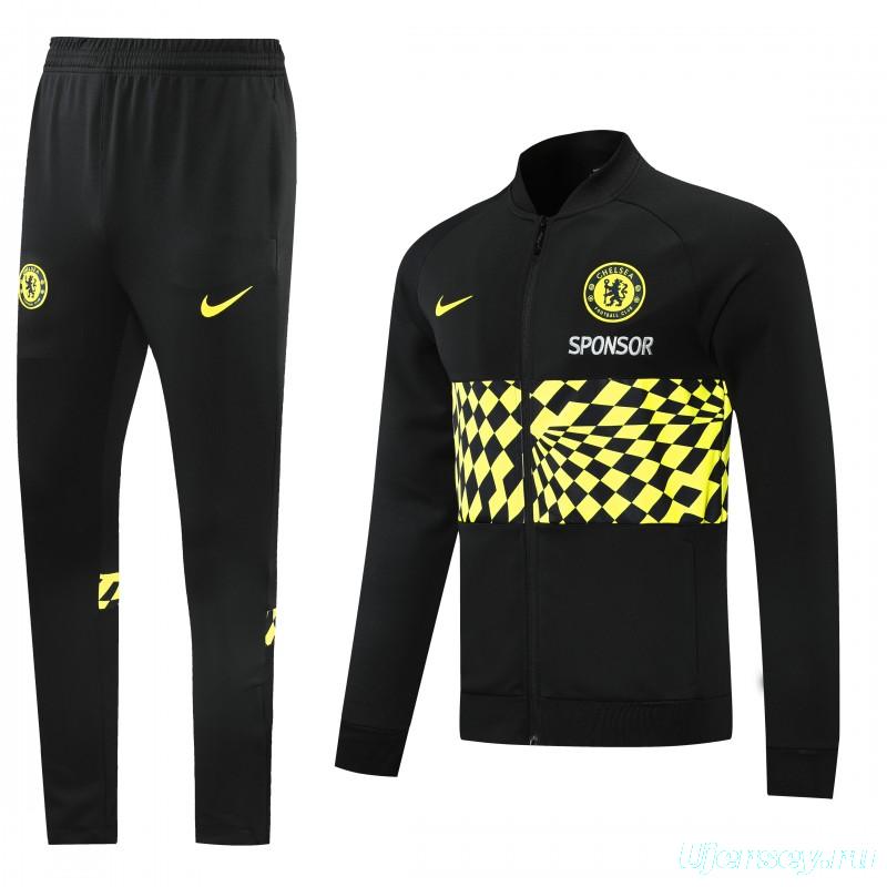 25/26 Chelsea Black/Yellow Full Zipper Jacket + Long Pants