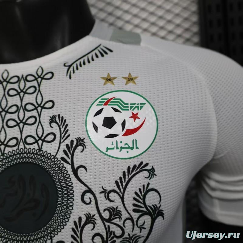 Player Version 2025 Algeria White with Traditional Pattern Jersey