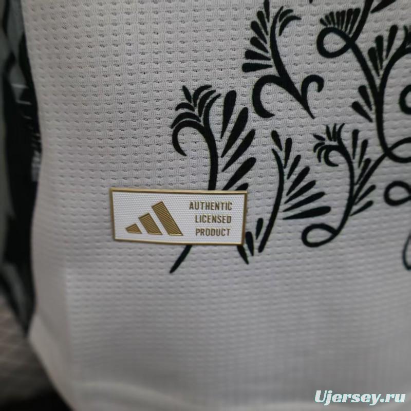 Player Version 2025 Algeria White with Traditional Pattern Jersey