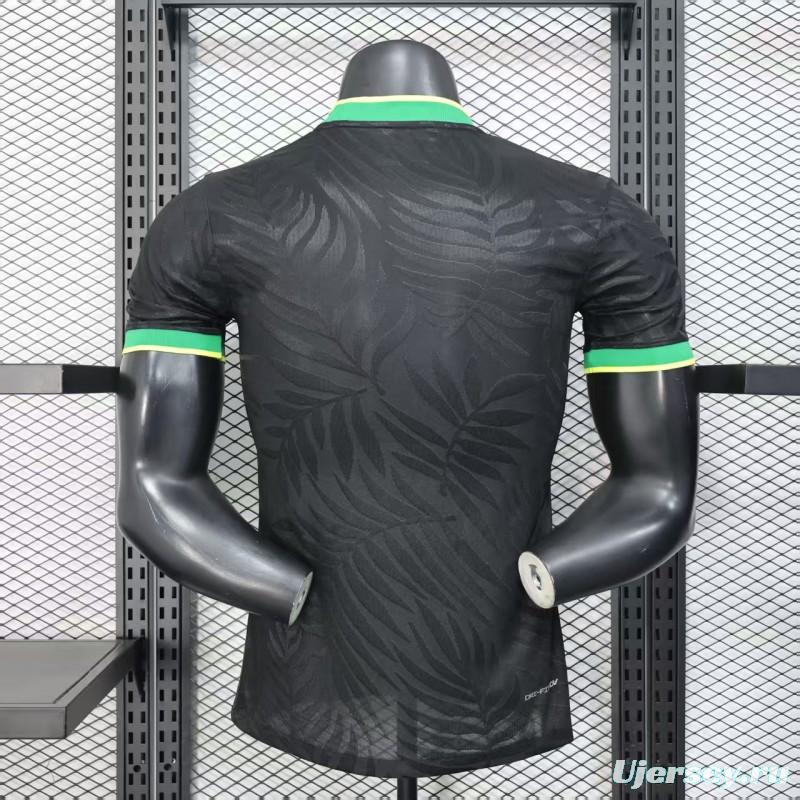 Player Version 2025 Brazil Black with Eagle Print Jersey