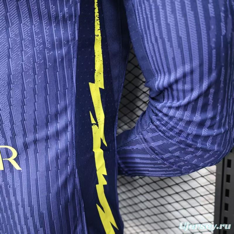 Player Version 25/26 Atletico Madrid Away Blue Long Sleeve Jersey