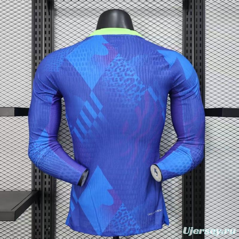 Player Version 2025 Brazil Away Long Sleeve Jersey