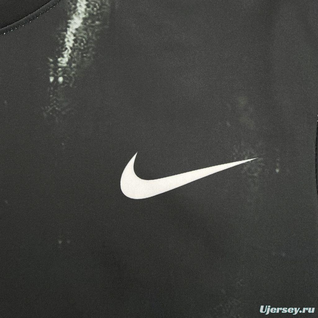 2025 NIKE Training Black with Abstract Paint Pattern T-Shirt #1045