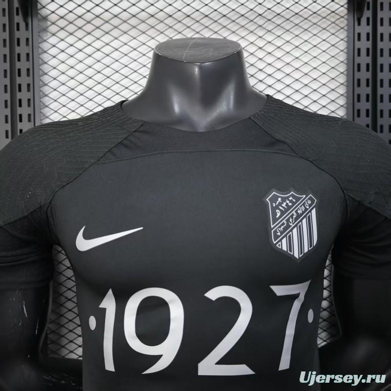 Player Version 25/26 Al-Ahli Black Champion Jersey With Silver Sponsor