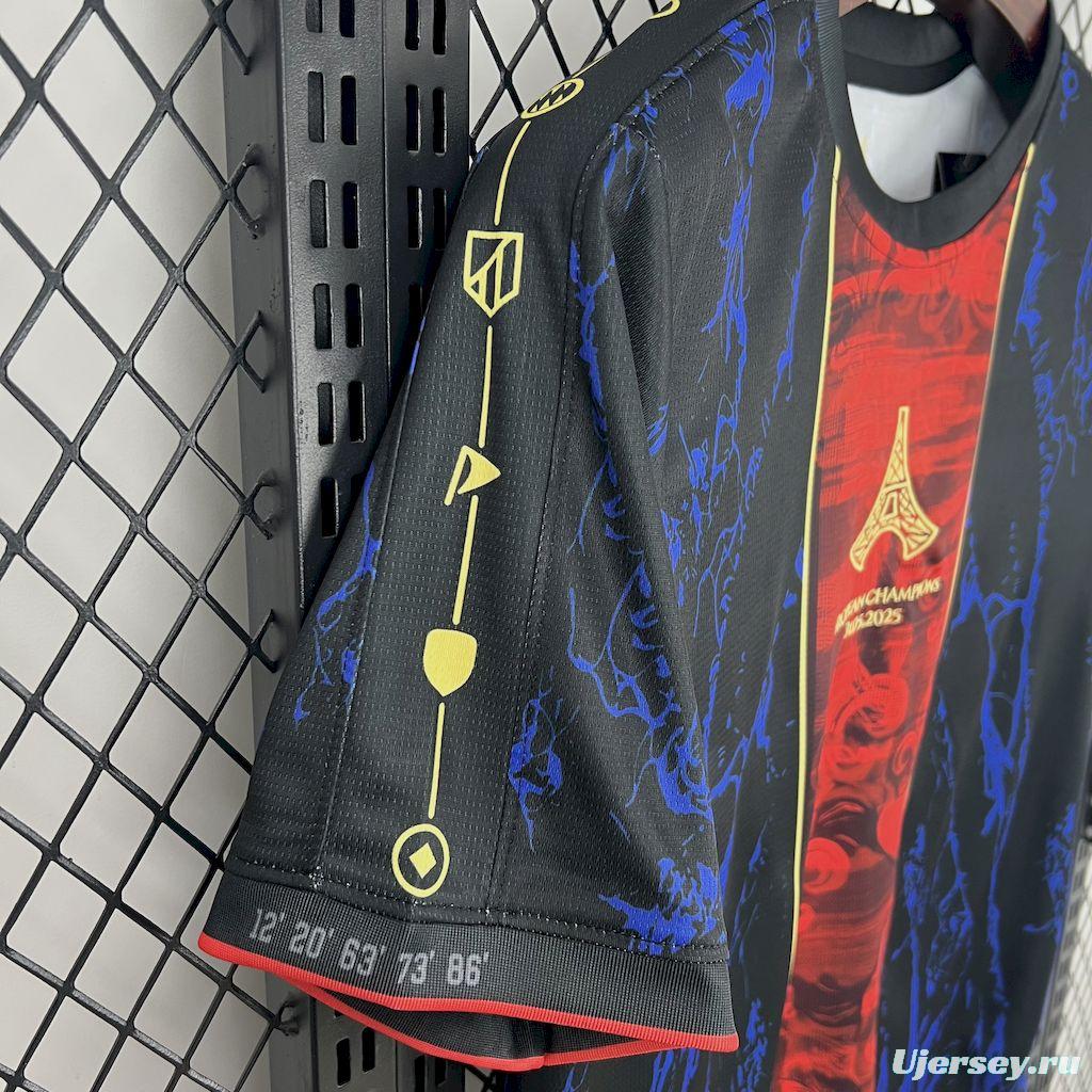 2025/26 Paris Saint-Germain (CAMPEONES DE EUROPA) Red And Blue Jersey