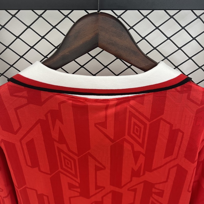 92/94 Retro Long Sleeve Manchester United Home Jersey