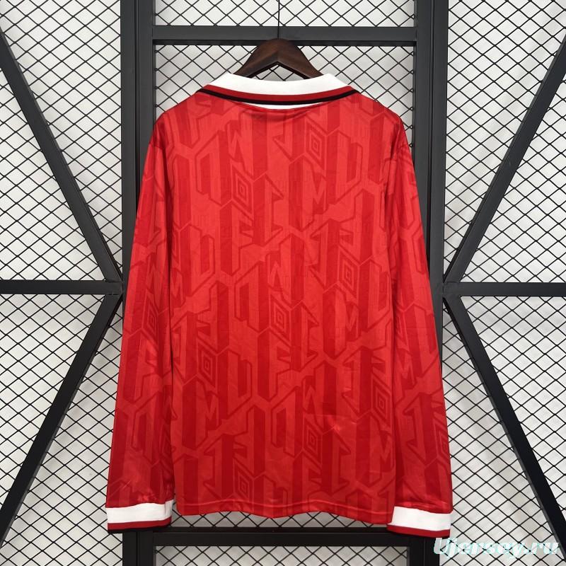 92/94 Retro Long Sleeve Manchester United Home Jersey