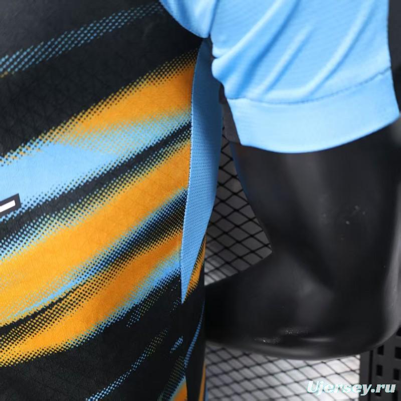 Player Version 25/26 Olympique de Marseille Blue with Orange Gradient Stripe Jersey