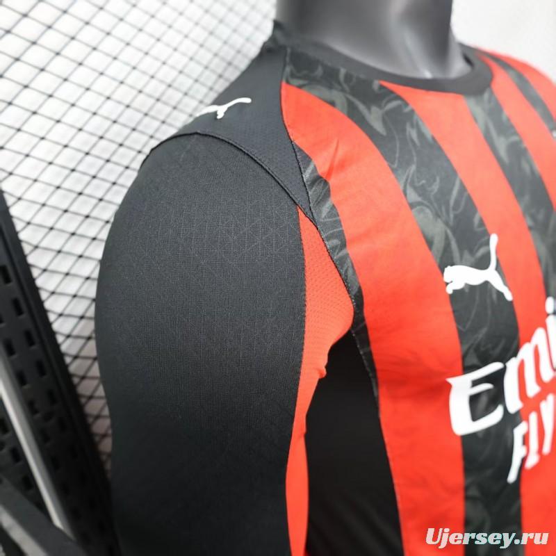 Player Version 25/26 AC Milan Home Long Sleeve Jersey