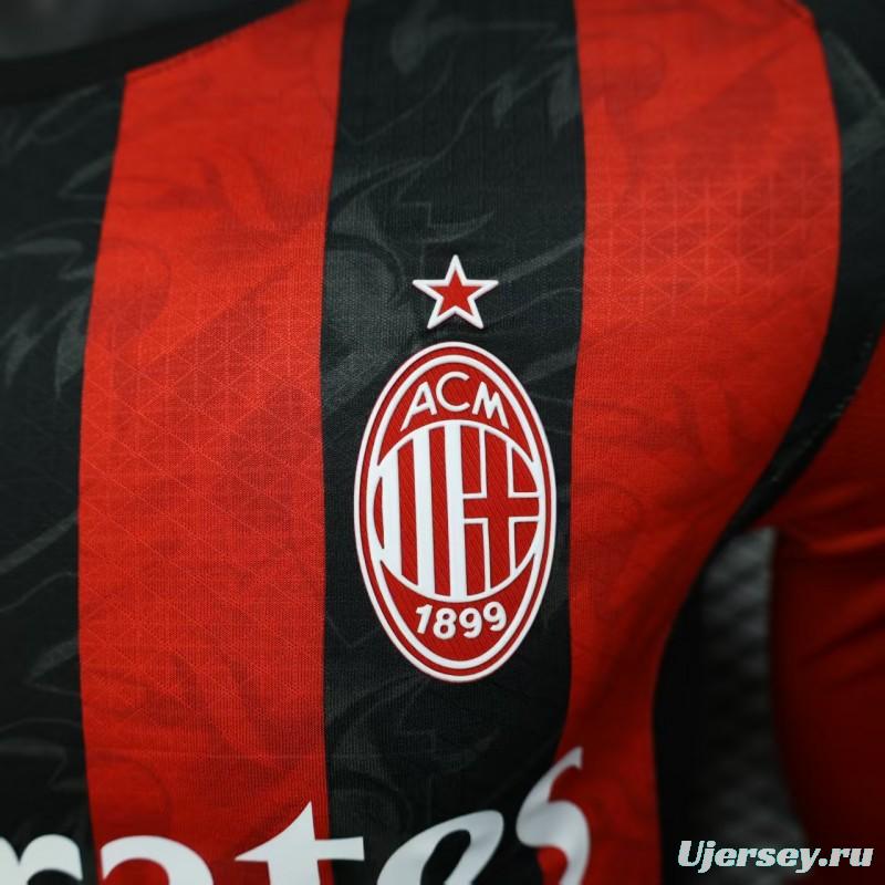 Player Version 25/26 AC Milan Home Long Sleeve Jersey