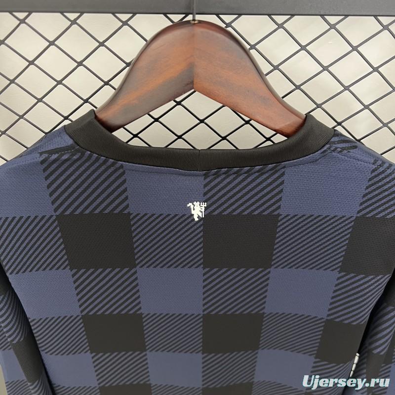 13/14 Retro Manchester United Long Sleeve Black Jersey