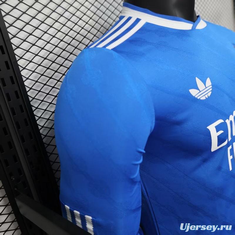 Player Version 25/26 Real Madrid Third Blue Long Sleeve Jersey