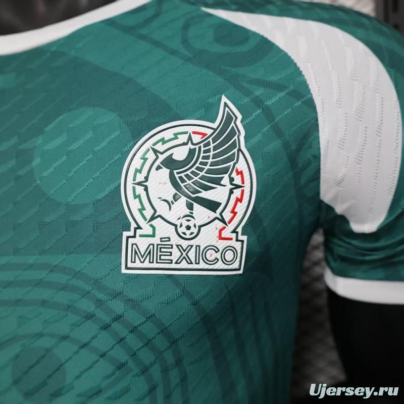 layer Version 2025 Mexico Green with Aztec Serpent Pattern Jersey