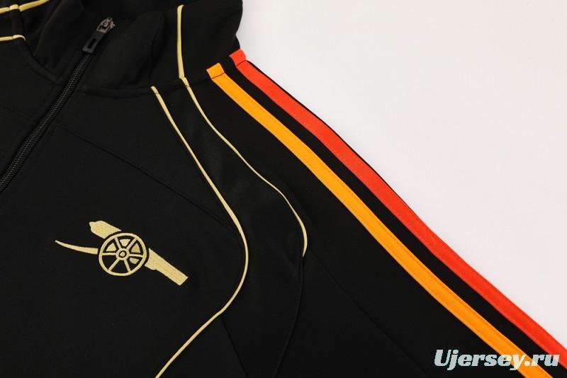 25/26 Arsenal Black Full Zipper Jacket + Long Pants
