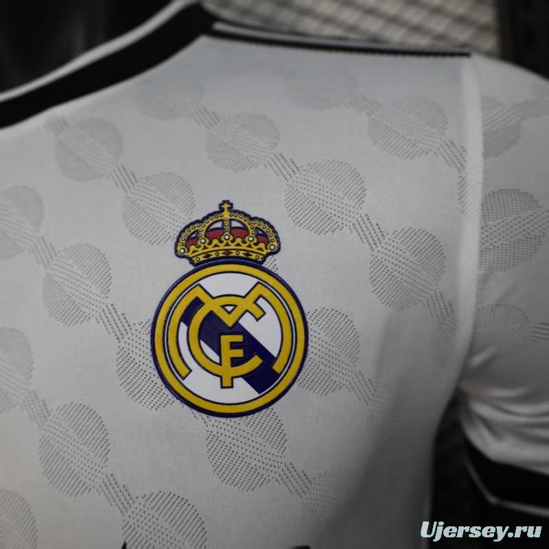 Player Version 25/26 Real Madrid White with Geometric Pattern Jersey
