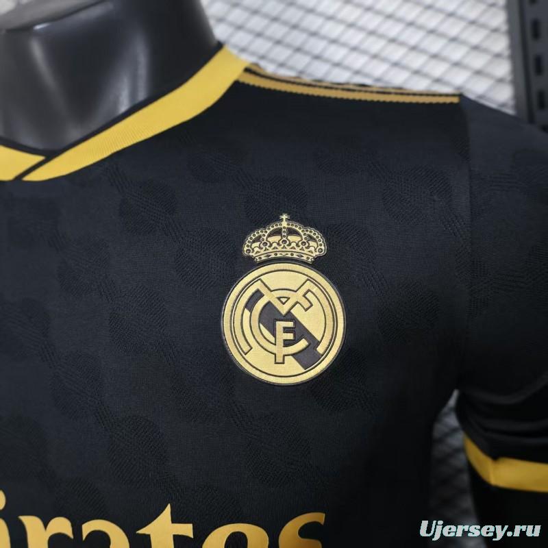 Player Version 25/26 Real Madrid Black with Gold Trim Jersey