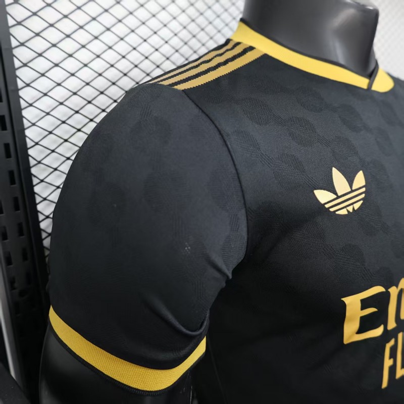 Player Version 25/26 Real Madrid Black with Gold Trim Jersey