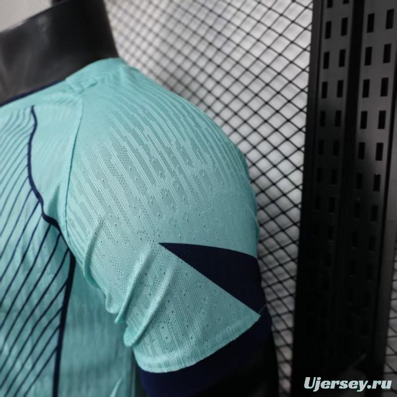 Player Version 25/26 FC Barcelona Light Blue with Vertical Pinstripe Pattern Jersey