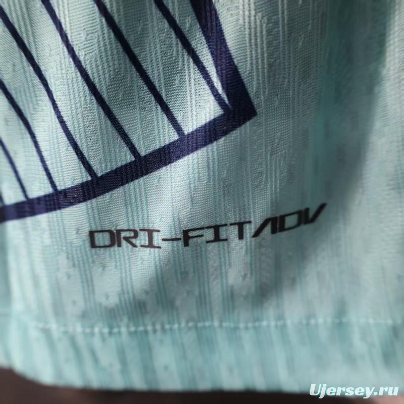 Player Version 25/26 FC Barcelona Light Blue with Vertical Pinstripe Pattern Jersey