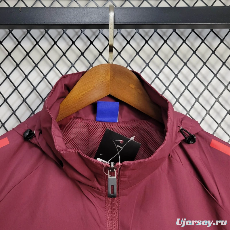 25/26 Bayern Munich Jacket Wine Windbreaker