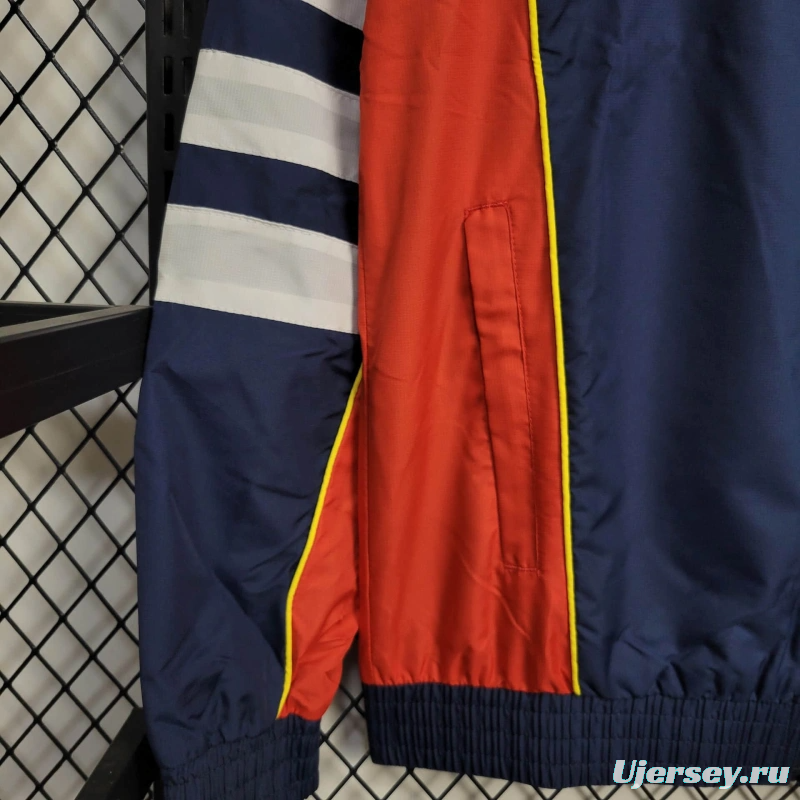 25/26 Arsenal Jacket Navy/Red Windbreaker
