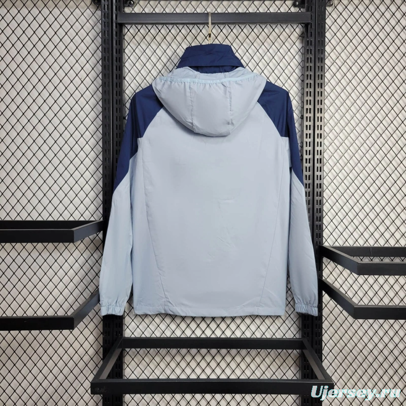 25/26 Boca Juniors Jacket Light Blue Windbreaker