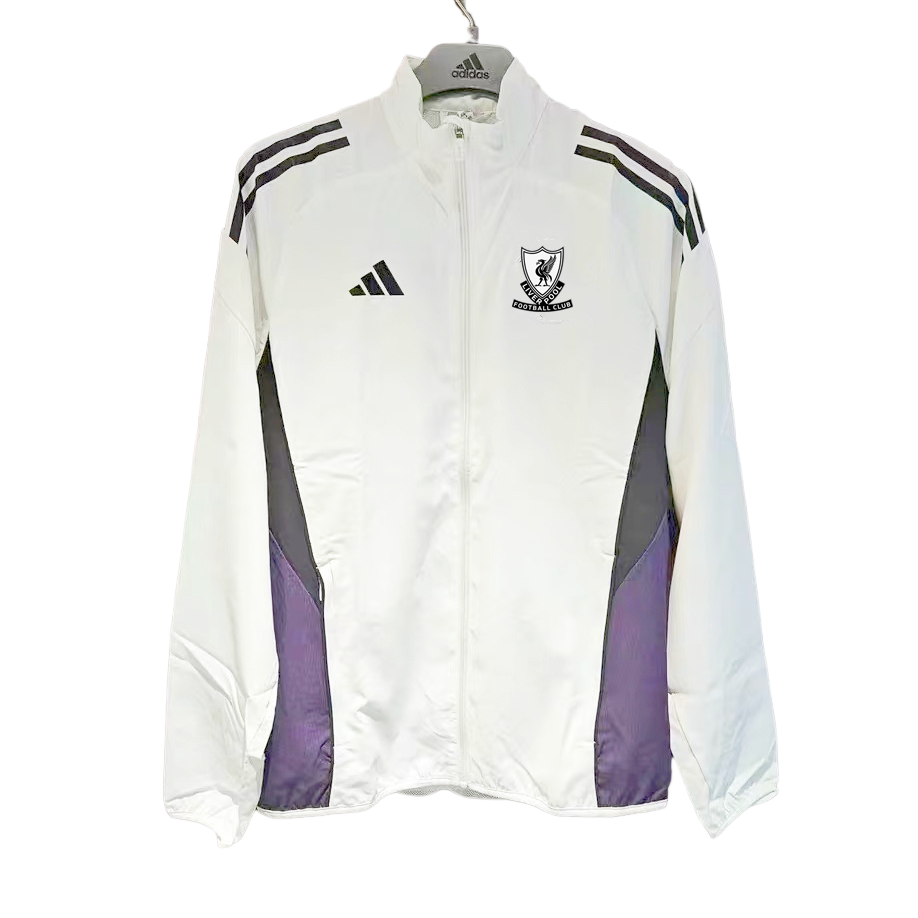 25/26 Liverpool White Full Zipper Windbreaker