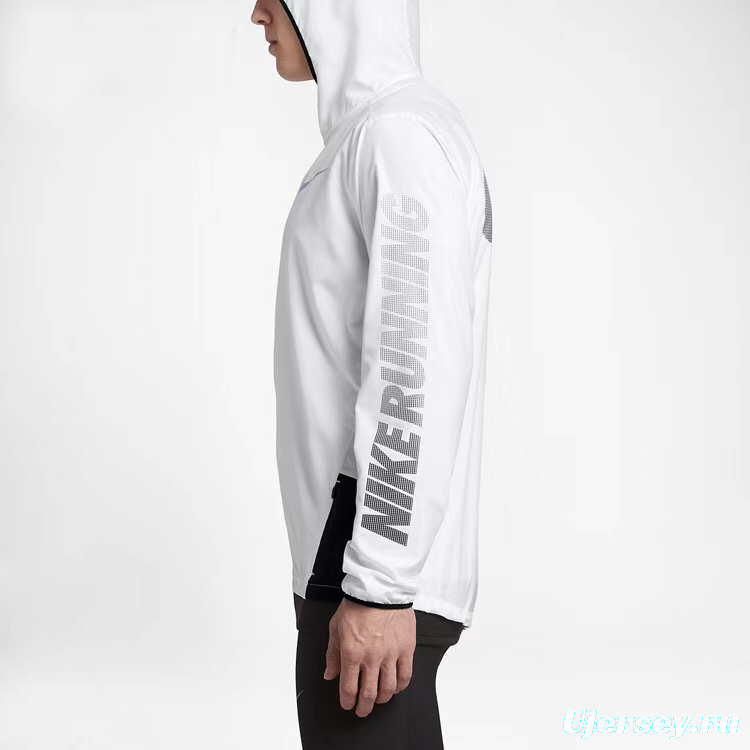 2025 Nike White/Black Full Zipper Hoodie Windbreaker