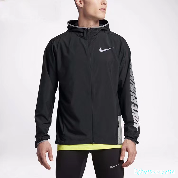2025 Nike White/Black Full Zipper Hoodie Windbreaker