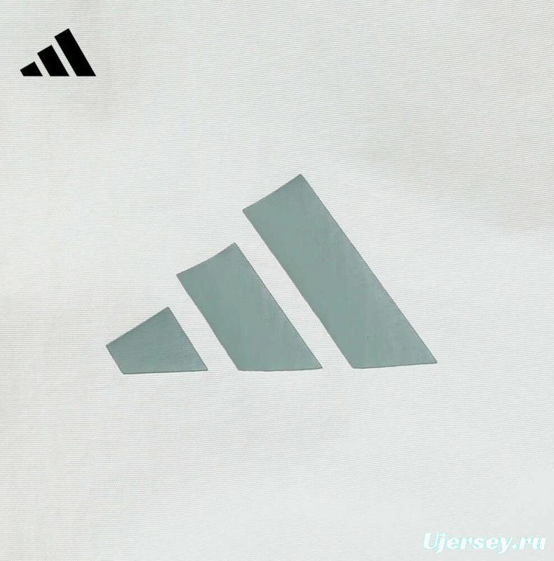 2025 Adidas Cream Colored Nylon Taslon Full Zipper Windbreaker