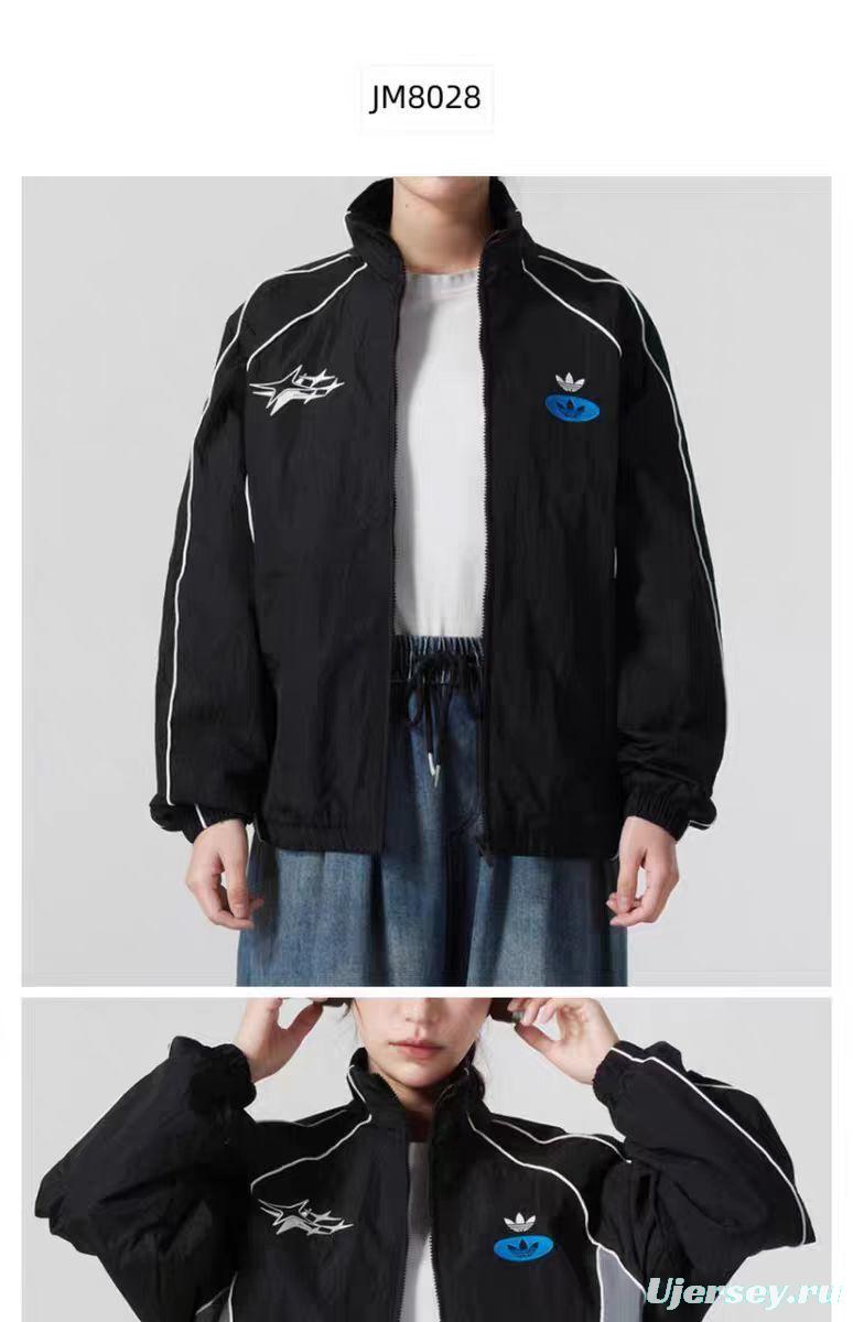 2025 Adidas originals Grey Full Zipper Windbreaker