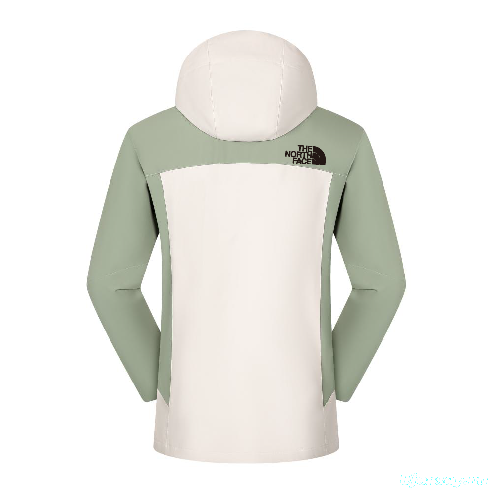 2025 The North Face Alpine Terrain Jacket - Sage Green/Cream Colorblock with Adjustable Hood